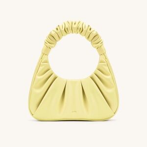 GABBI RUCHED HOBO HANDBAG - LIGHT YELLOW